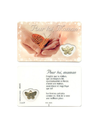 "Carte-prière avec insertion ""POUR TOI MAMAN""-anglais"