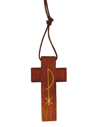 Petit Croix en Bois Pax + Lacet 4,5cm