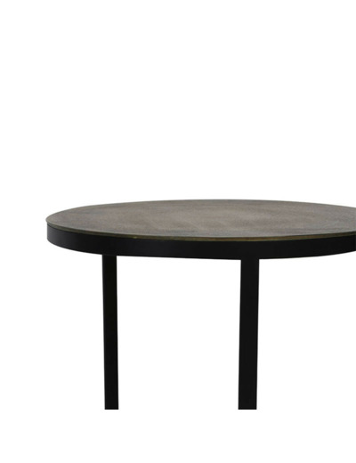 Ensemble 2 tables basses gigognes bronze et métal Noir 52x49x49cm