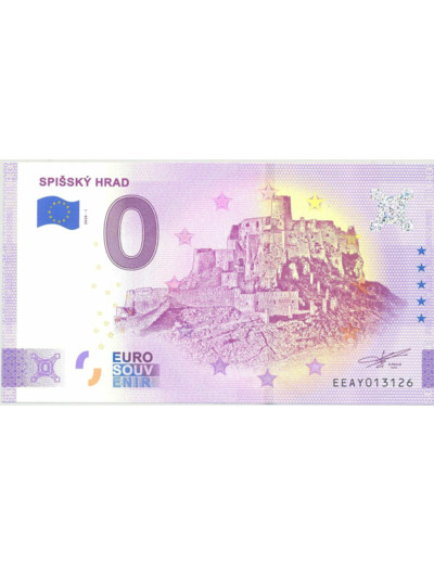 SLOVAQUIE 2020-1 SPISSKY HRAD BILLET SOUVENIR 0 EURO TOURISTIQUE  NEUF