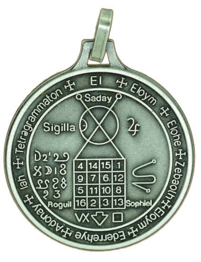Médaille 30mm en Métal Argenté - PENTACLE 7 PLANETES