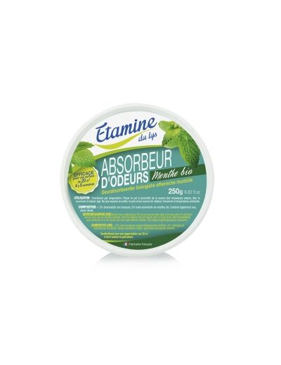 Absorbeur d'odeurs à l'huile essentielle de menthe bio 250g