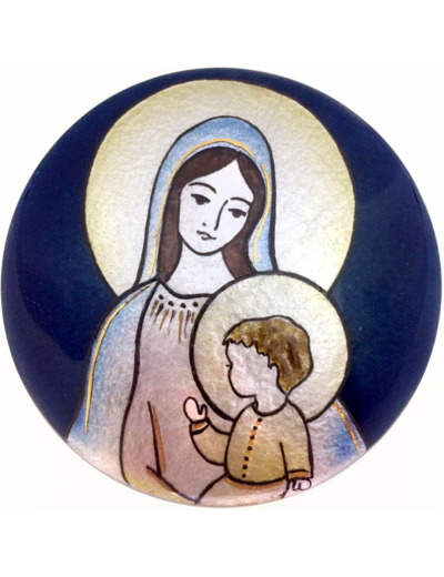 Vierge du bon secours sans fleur D8,3cm - EMAUX DU LIBAN