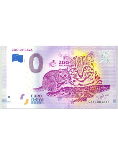 REPUBLIQUE TCHEQUE 2020-1 ZOO JIHLAVA BILLET SOUVENIR 0 EURO TOURISTIQUE NEUF