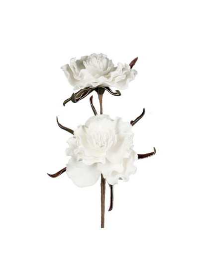 Fleur Artificielle Hamamélis Blanche en Polyester Haute Tige 90cm