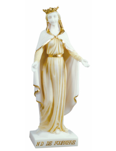 ND de Fourvière - Statue en albâtre 25cm -Blanche