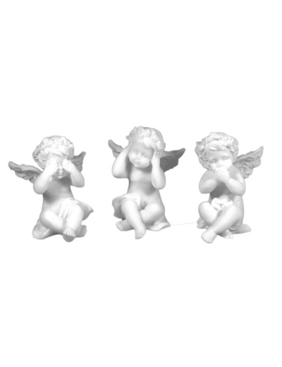 Anges -Statue en albâtre 6cm - LOT DE 3