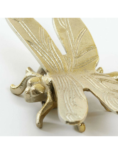 Libellule métal doré 5x18x23cm