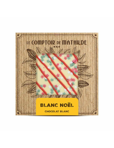 Tablette Chocolat Blanc Rayures Noël 80G