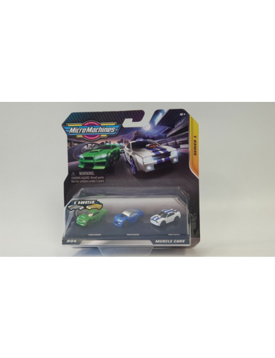 MICROMACHINE MUSCLE CARS SERIES 1 NUMERO 4  SET DE 3 VOITURES de chez HASBRO