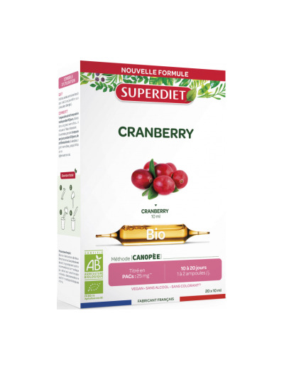 Cranberry Bio 20 ampoules de 10ml soit 200ml