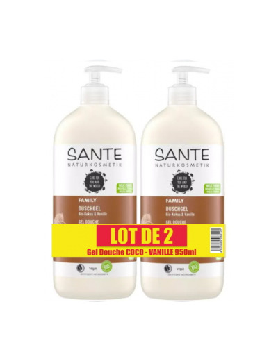 Lot de 2 Gel Douche Vanille et Coco 2 x 950ml