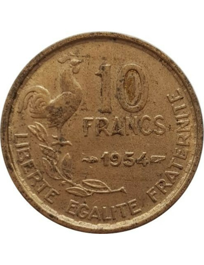 FRANCE 10 FRANCS GUIRAUD 1954 PEU TTB+