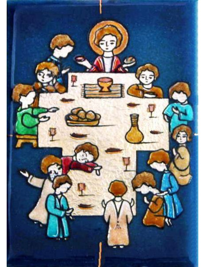 La Cène des enfants 11,6X8,4cm - EMAUX DU LIBAN