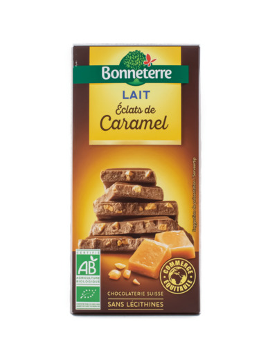 Tablette de Chocolat au Lait Éclats de Caramel Bio 100g