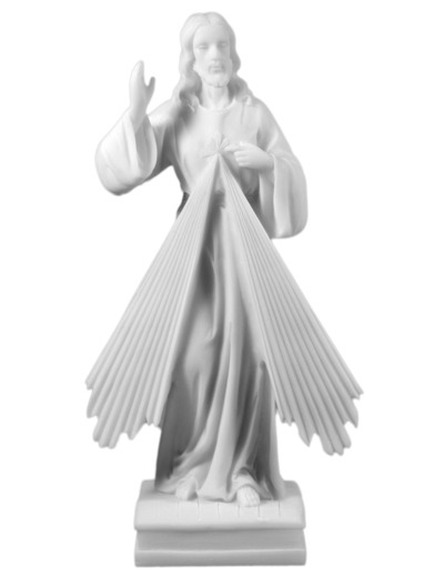 Christ Miséricordieux- Statue en albâtre 20cm -Blanc