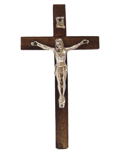 Crucifix en Bois 15cm  + Christ Métal