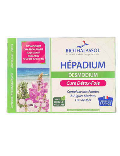 Hépadium Desmodium Cure Détox foie 20 ampoules