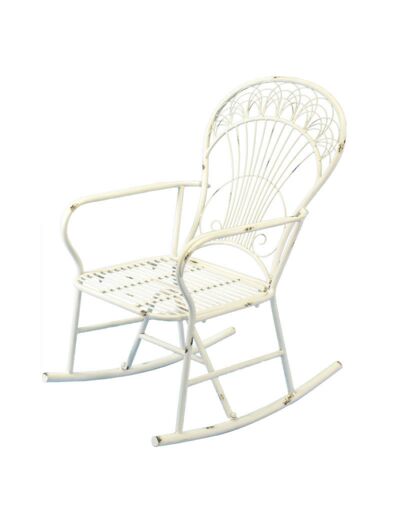 Rocking chair blanche 60x79x104cm