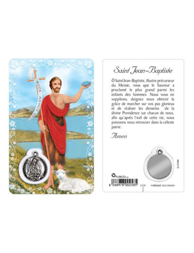 Carte-prière avec insertion ST JEAN-BAPTISTE