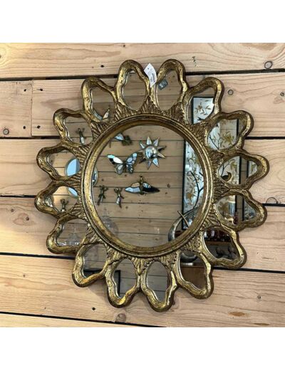 Miroir bois doré Floriana 60cm