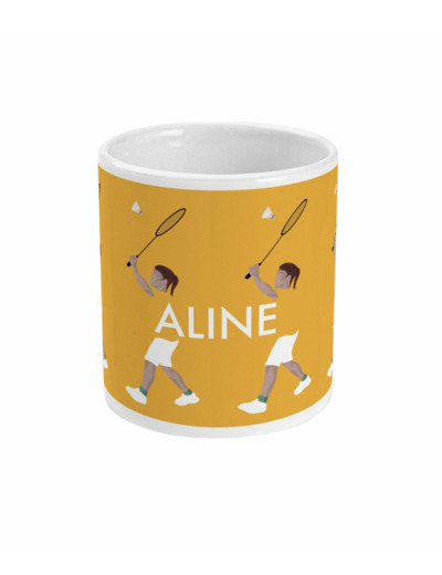 Tasse ou mug "Joueuse de badminton" - personnalisable