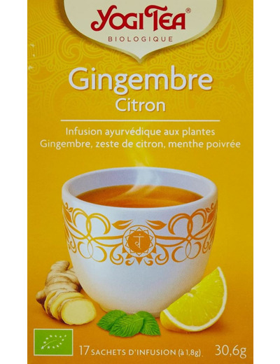 Tisane gingembre citron 17x1,8g Yogi Tea