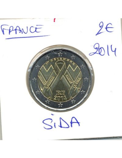 FRANCE 2014 2 EURO COMMEMORATIVE SIDA SIDACTION