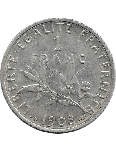 FRANCE 1 FRANC SEMEUSE 1903 TTB