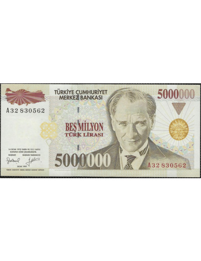 TURQUIE 5000000 LIRA L.1970 (1997) Série A32 NEUF (W210)