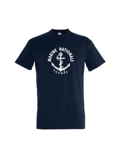 T-shirt bleu marine Marine Nationale coton 190gr/m2