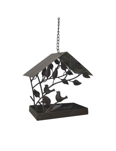 Mangeoire à suspendre fleurie 23x12x51cm