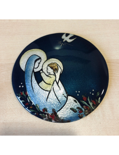 Vierge Assise diam.10cm - EMAUX DU LIBAN