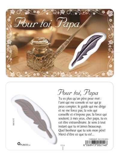 Carte-prière avec insertion A TOI PAPA