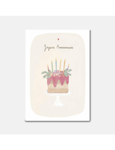 Carte Gâteau D'anniversaire Fleuri - Pascale Editions