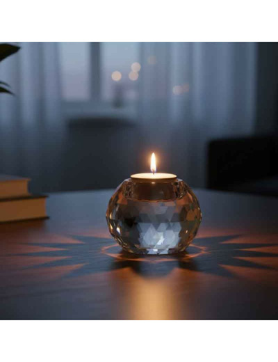 Photophore boule Cristal transparent 8x8x6cm