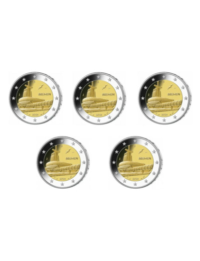 ALLEMAGNE 2026 2 EURO BREMEN les 5 ateliers ADFGJ UNC