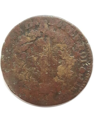 FRANCE LOUIS XVI 2 SOLS FRANÇOIS 1792 B (Rouen) 21gr28 B-