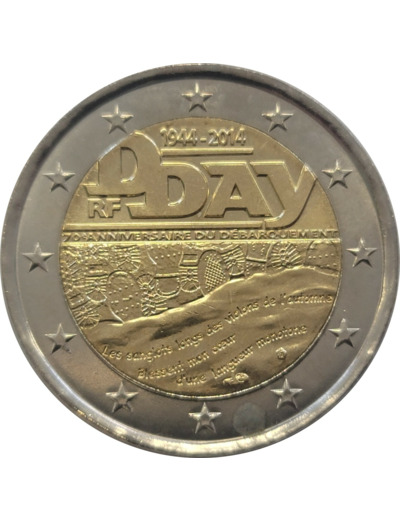 FRANCE 2014 2 EURO COMMEMORATIVE D-DAY 1914-2014
