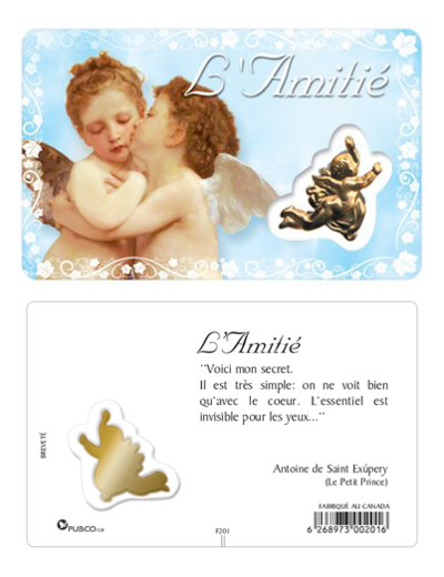 Carte-prière avec insertion AMITIE