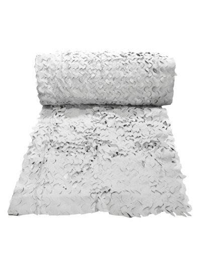 Filet de camouflage Camo First® snow au mètre : ombrage, déco et camouflage 3D réversible