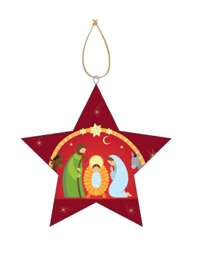 Etoile rouge Sainte Famille 10cm
