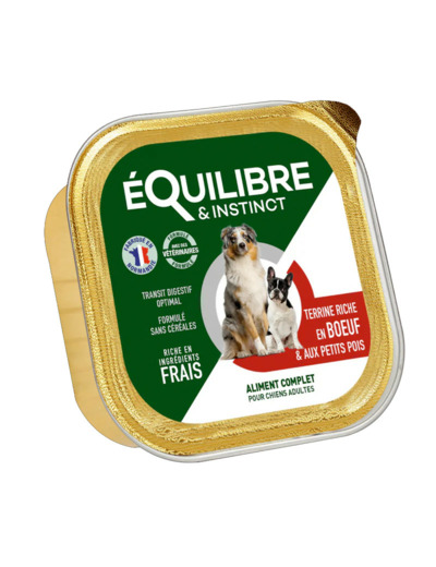 Équilibre & Instinct, Pâtée riche en bœuf & aux petits pois - 300g