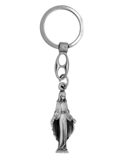 Porte-Clefs Oval en Métal 50mm - VIERGE MIRACULEUSE