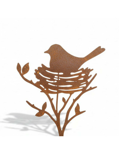 Tuteur oiseau fer marron 30x2x92cm