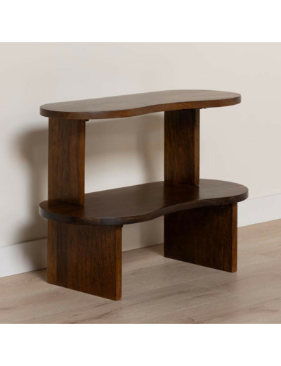 Petite Étagère Polanco en Bois de Manguier à 2 Niveaux 84x60x37cm