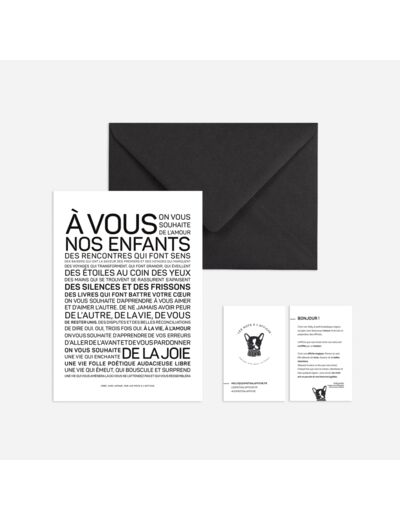 Carte A vous nos enfants - Les Mots à L’Affiche