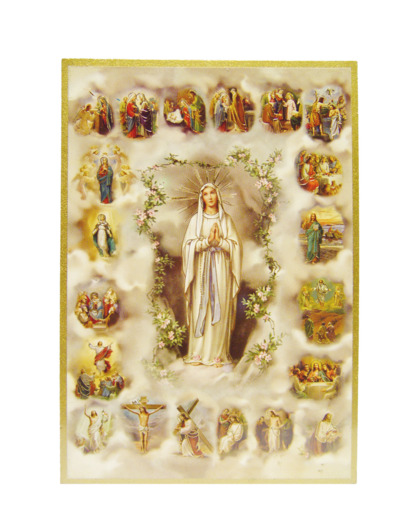 Plaquette Dorée 10x15,5cm - CHEMIN DU ROSAIRE