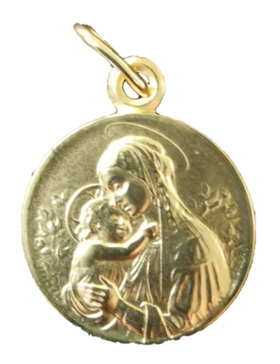 Médaille 16mm en Plaqué Or  - VIERGE BOTTICELLI