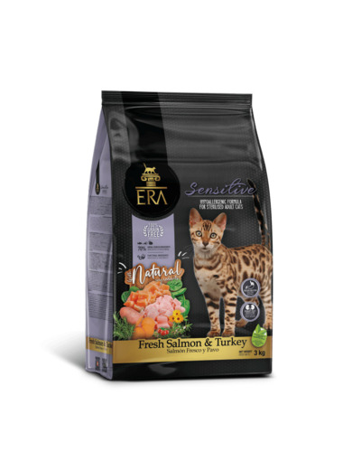 ERA sans céréales, pour Chats stérilisés sensibles au Saumon & Dinde - 6KG